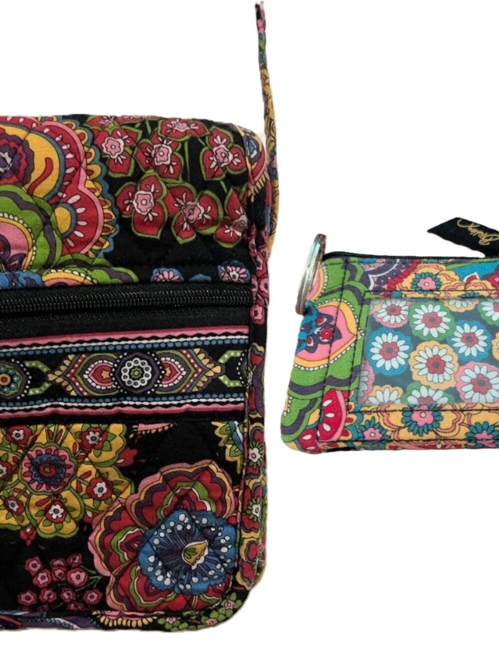 Share Vera Bradley Purse Hipster Quilted Crossbody Bag Floral 100% Cotton 8” X 6